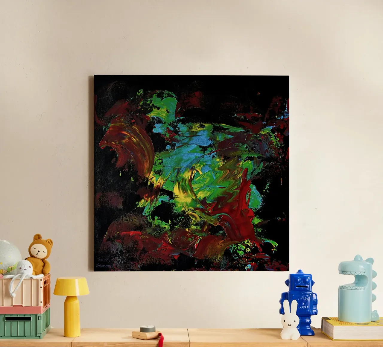 BLIND PAINTING EXPERIMENT 2 tela con Cornice a cassetta da Thierry Vobmann Abstract painting