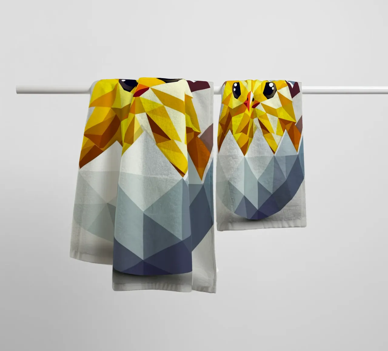 Pulcino geometrico in un uovo - Illustrazione pasquale moderna asciugamano da bagno da namosh