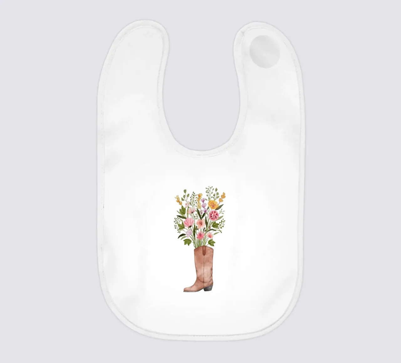 Botas vaqueras con flores babero de pdigitalprints