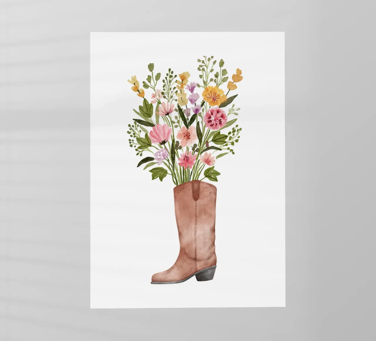 Botas vaqueras con flores lámina retroiluminada de pdigitalprints
