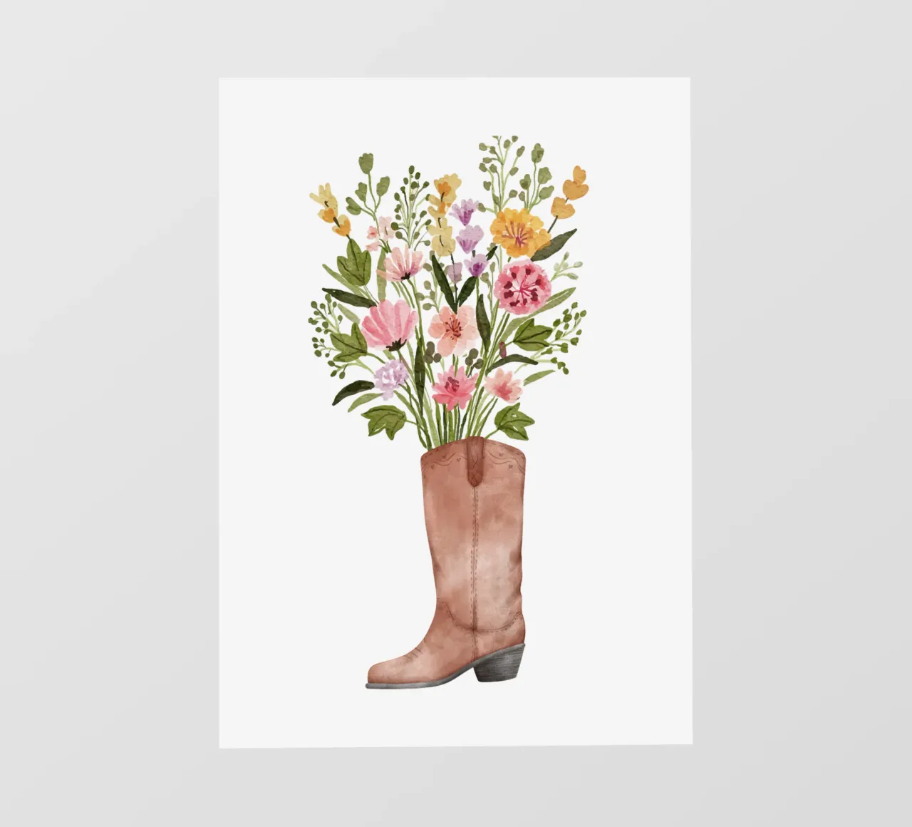 Botas vaqueras con flores lámina retroiluminada de pdigitalprints