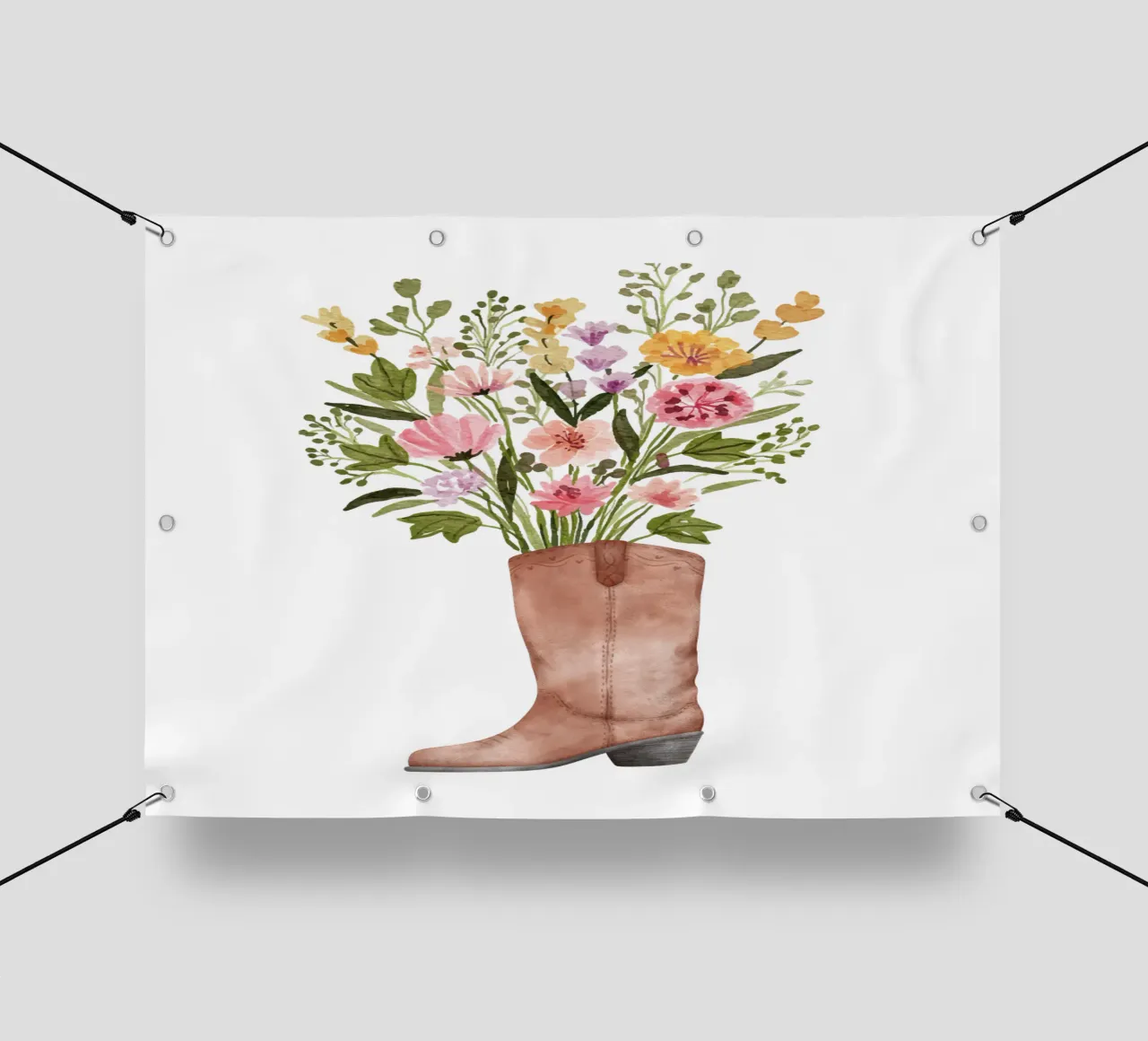 Stivali da cowboy con fiori telo in pvc da pdigitalprints