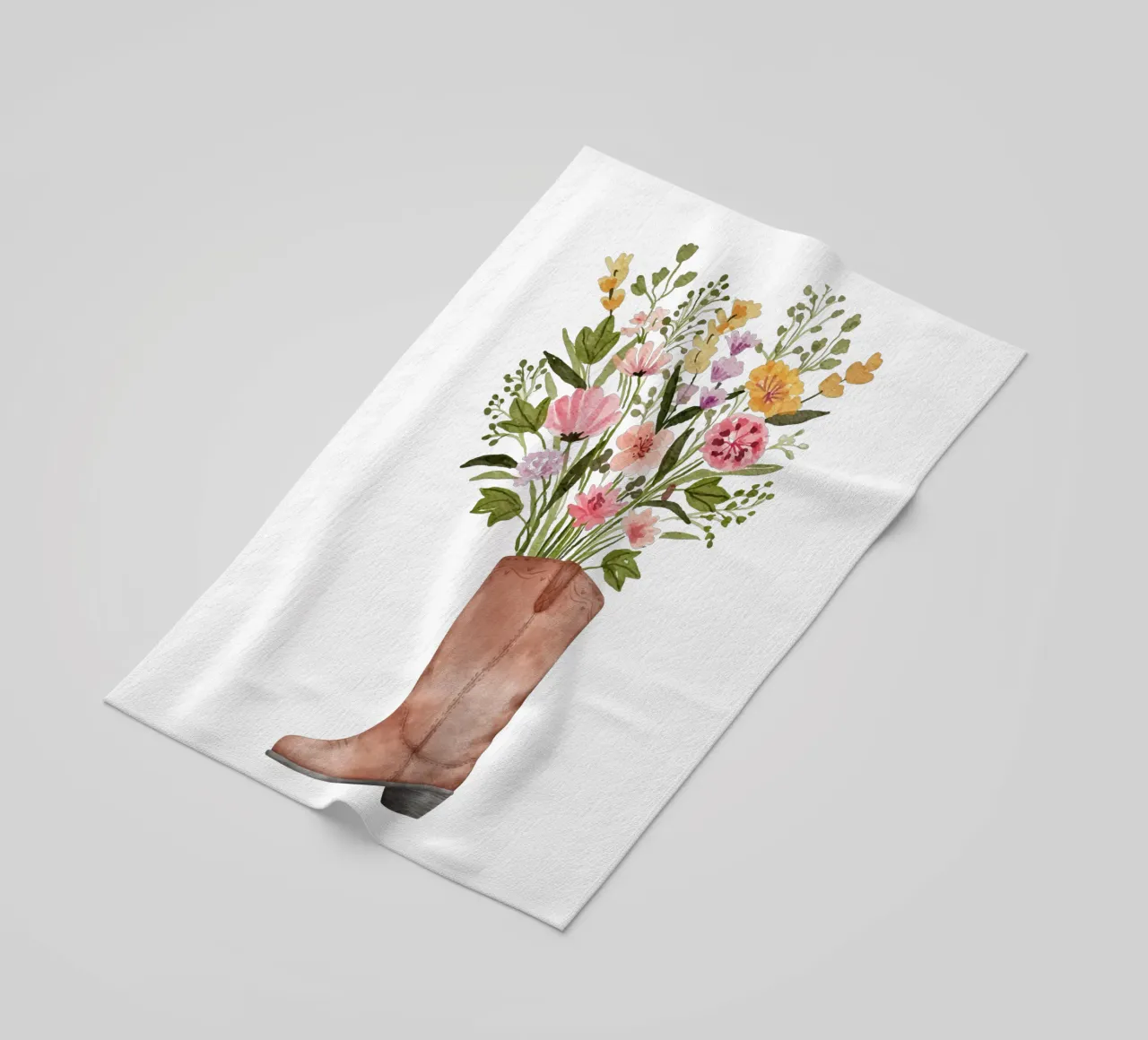 Botas vaqueras con flores toalla de playa de pdigitalprints