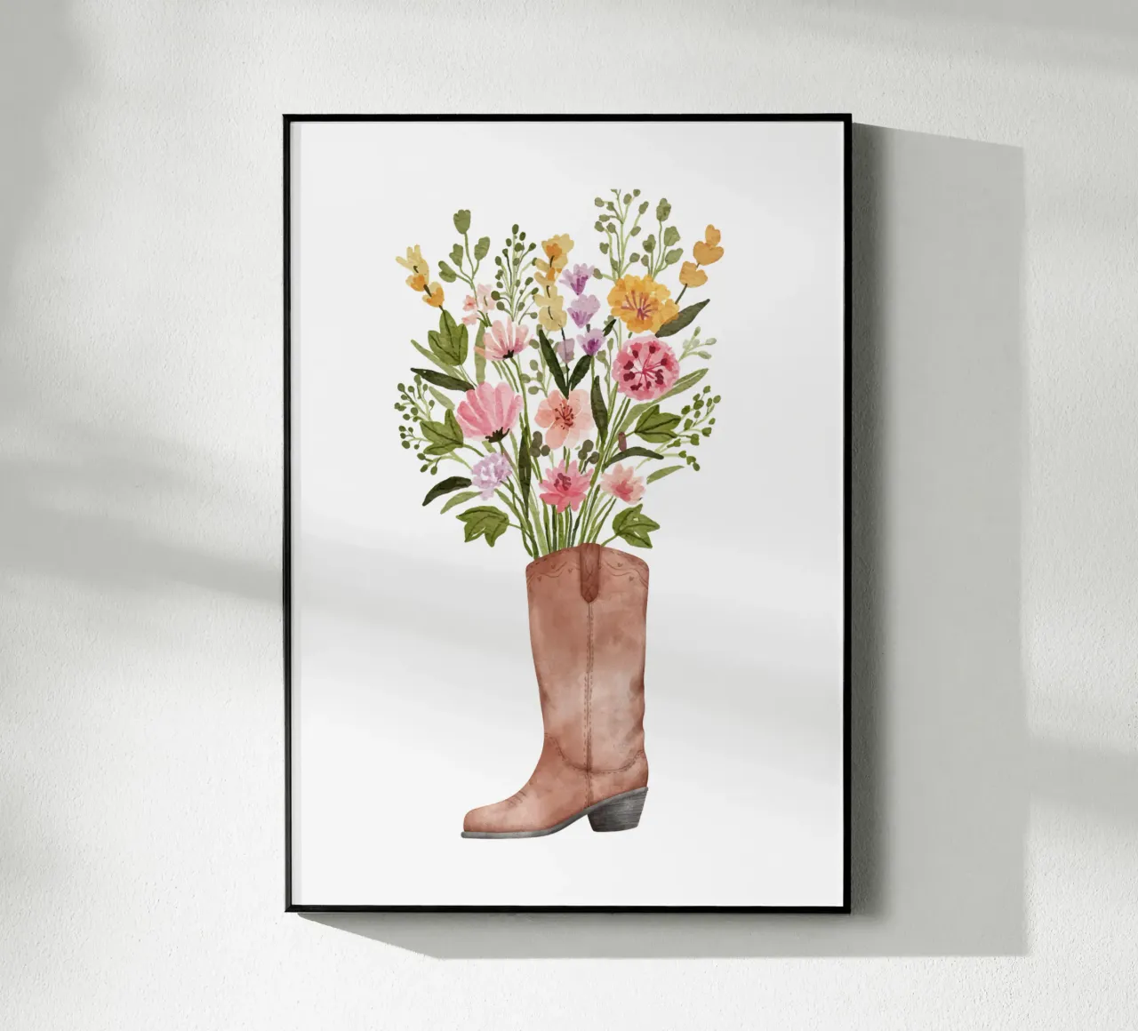 Botas vaqueras con flores metacrilato de pdigitalprints