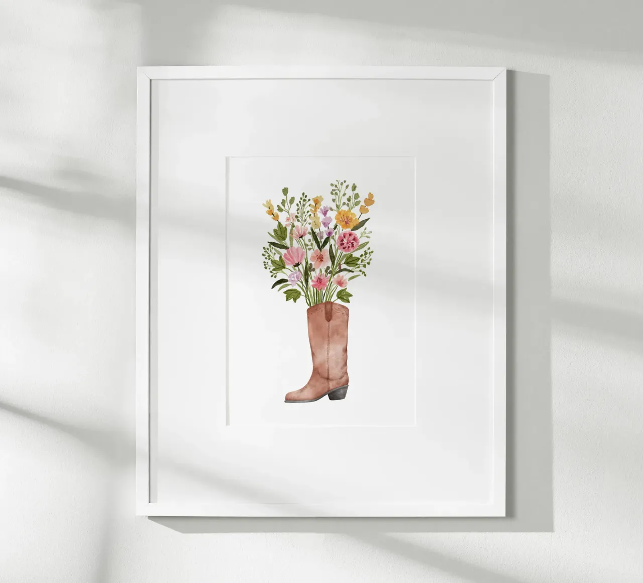 Botas vaqueras con flores hahnemühle de pdigitalprints