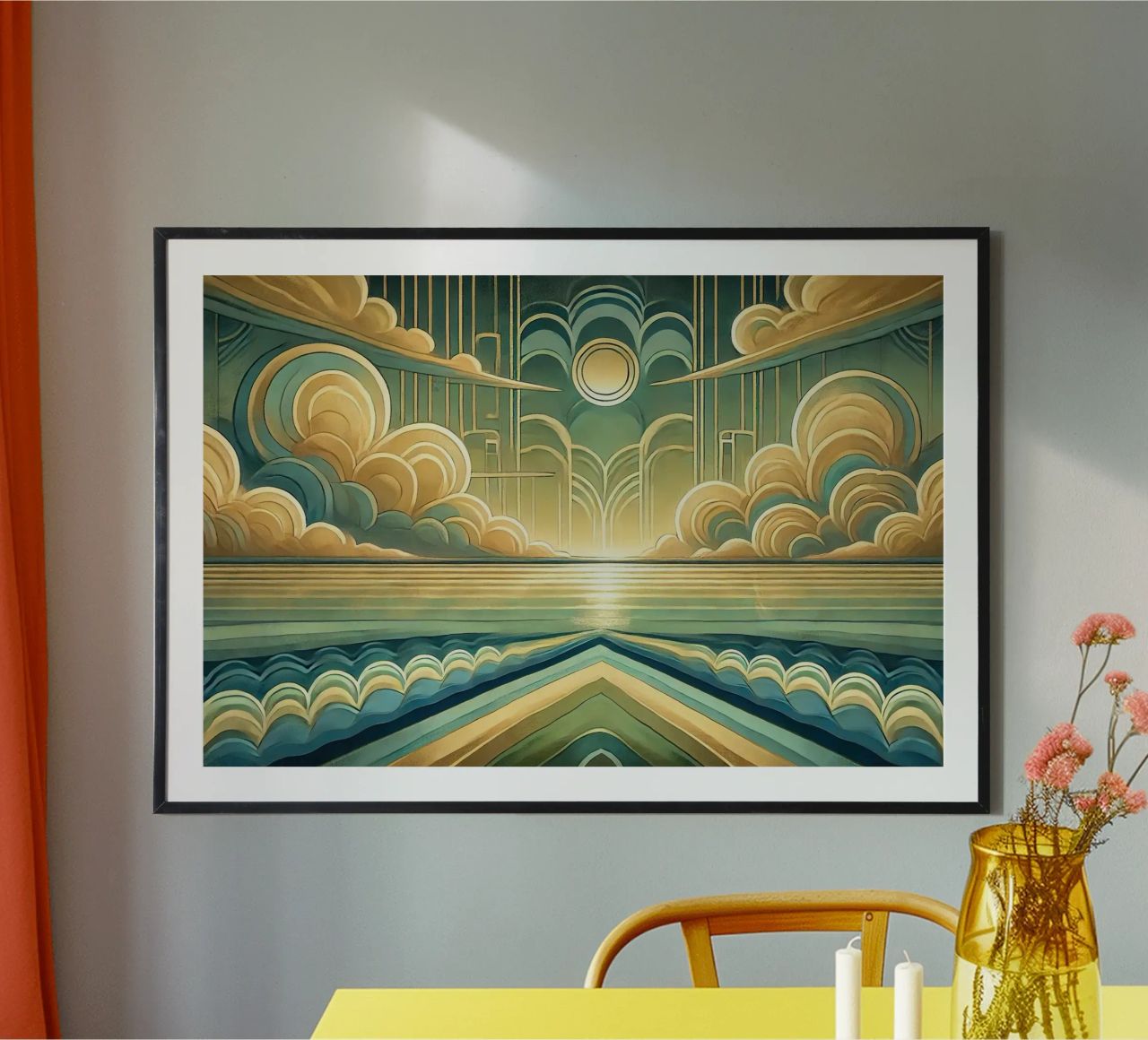 Elegant Sunburst in Art Deco poster by Chromatic Fusion Studio