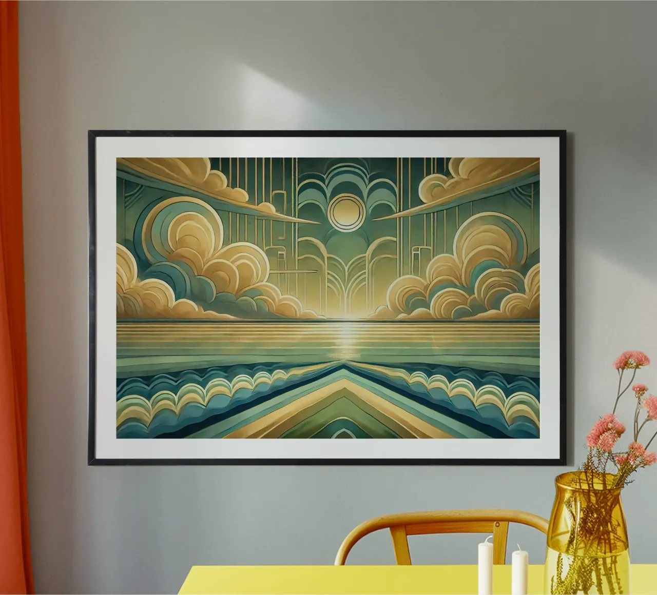 Elegant Sunburst in Art Deco poster by Chromatic Fusion Studio
