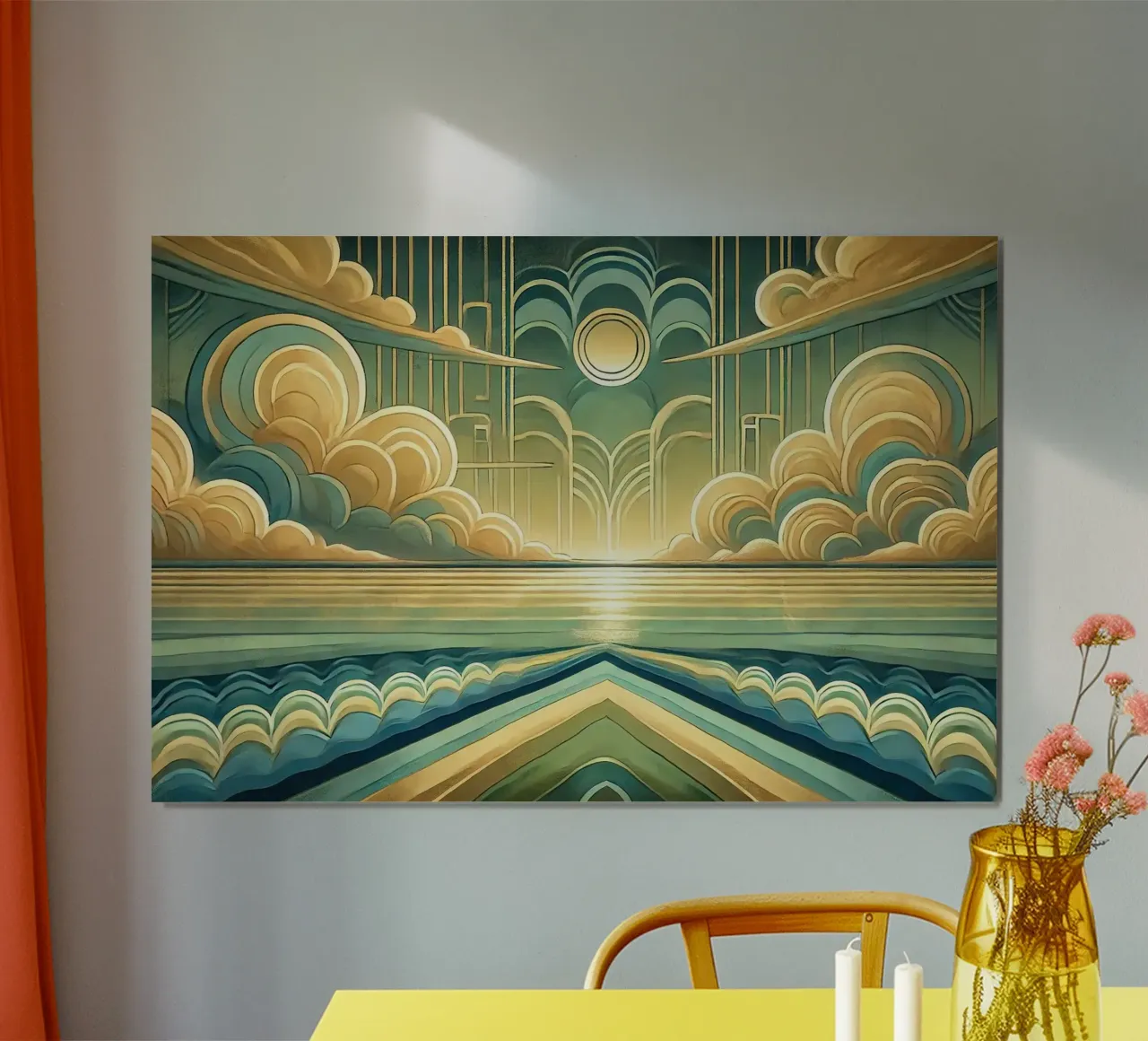 Elegant Sunburst in Art Deco poster by Chromatic Fusion Studio