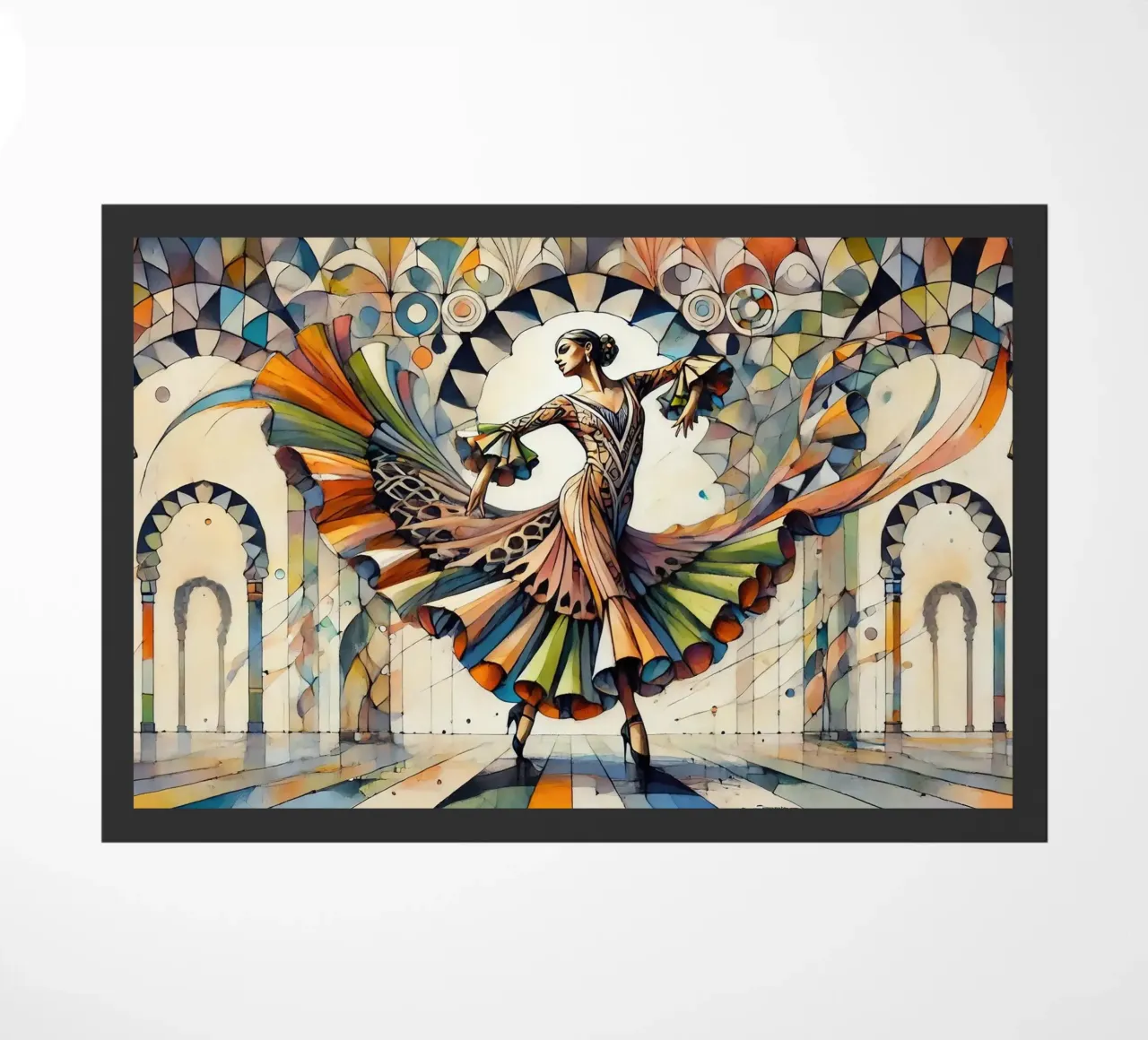 Ballerina di flamenco in Art Déco zerbino da Chromatic Fusion Studio