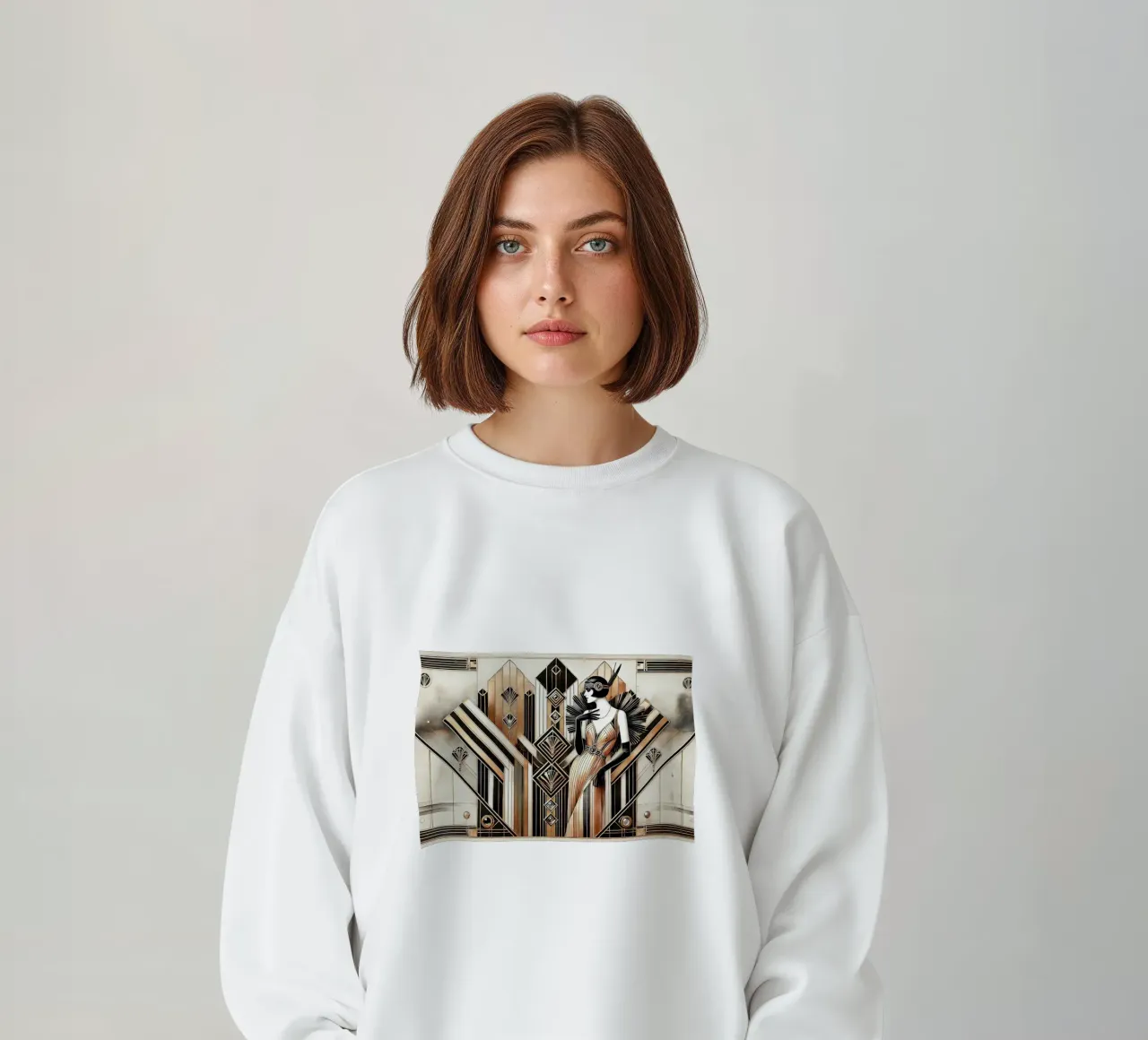 Gatsby-Glamour-Szene im Art-déco-Stil Sweatshirt von Chromatic Fusion Studio