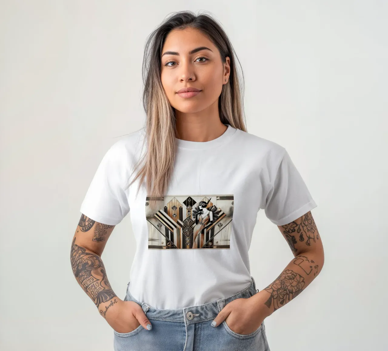 Scena glamour Gatsby in Art Deco t-shirt da Chromatic Fusion Studio