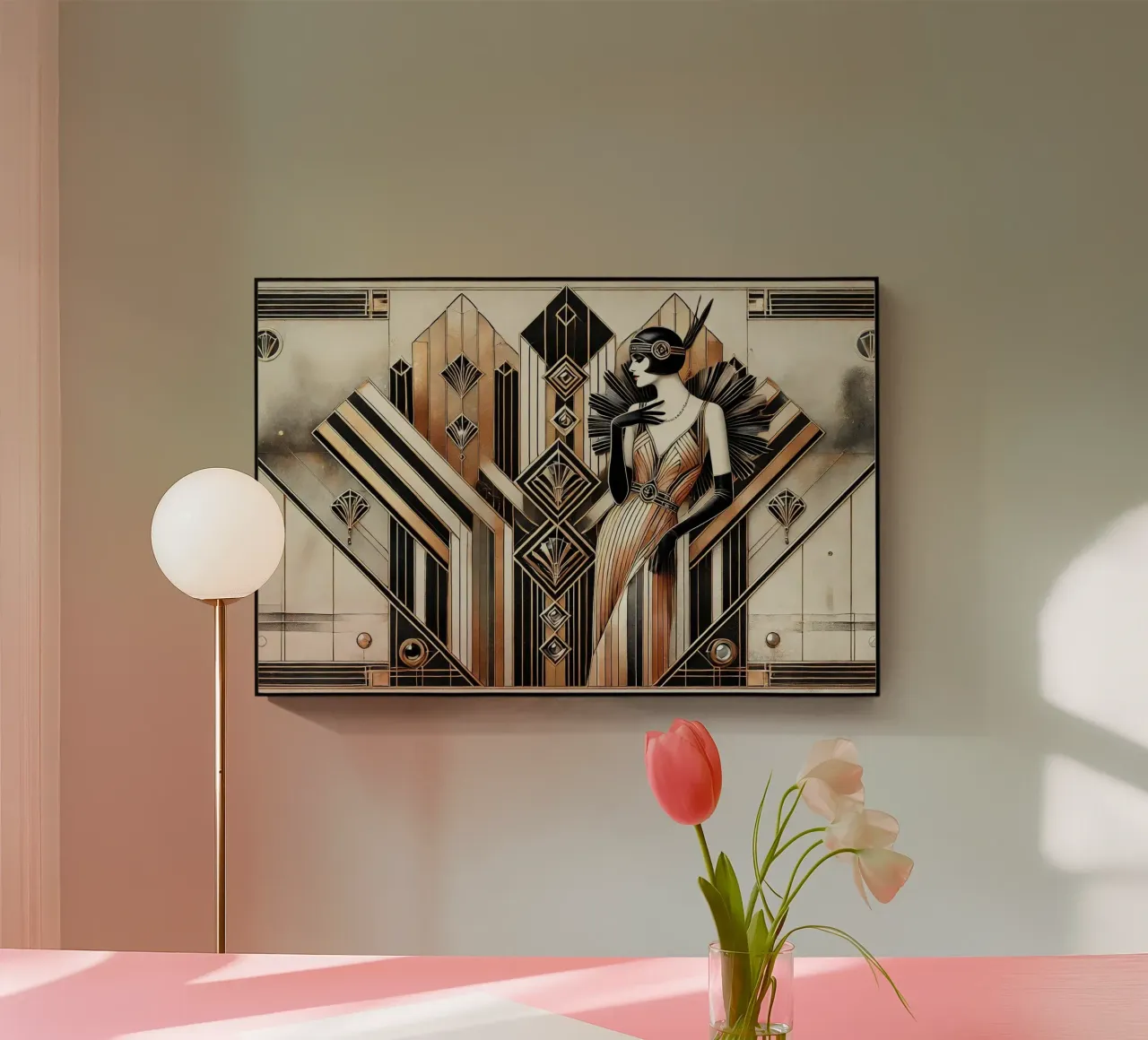 Scena glamour Gatsby in Art Deco plexiglass da Chromatic Fusion Studio