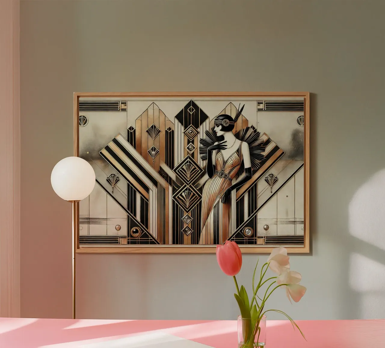 Scena glamour Gatsby in Art Deco alluminio dibond da Chromatic Fusion Studio