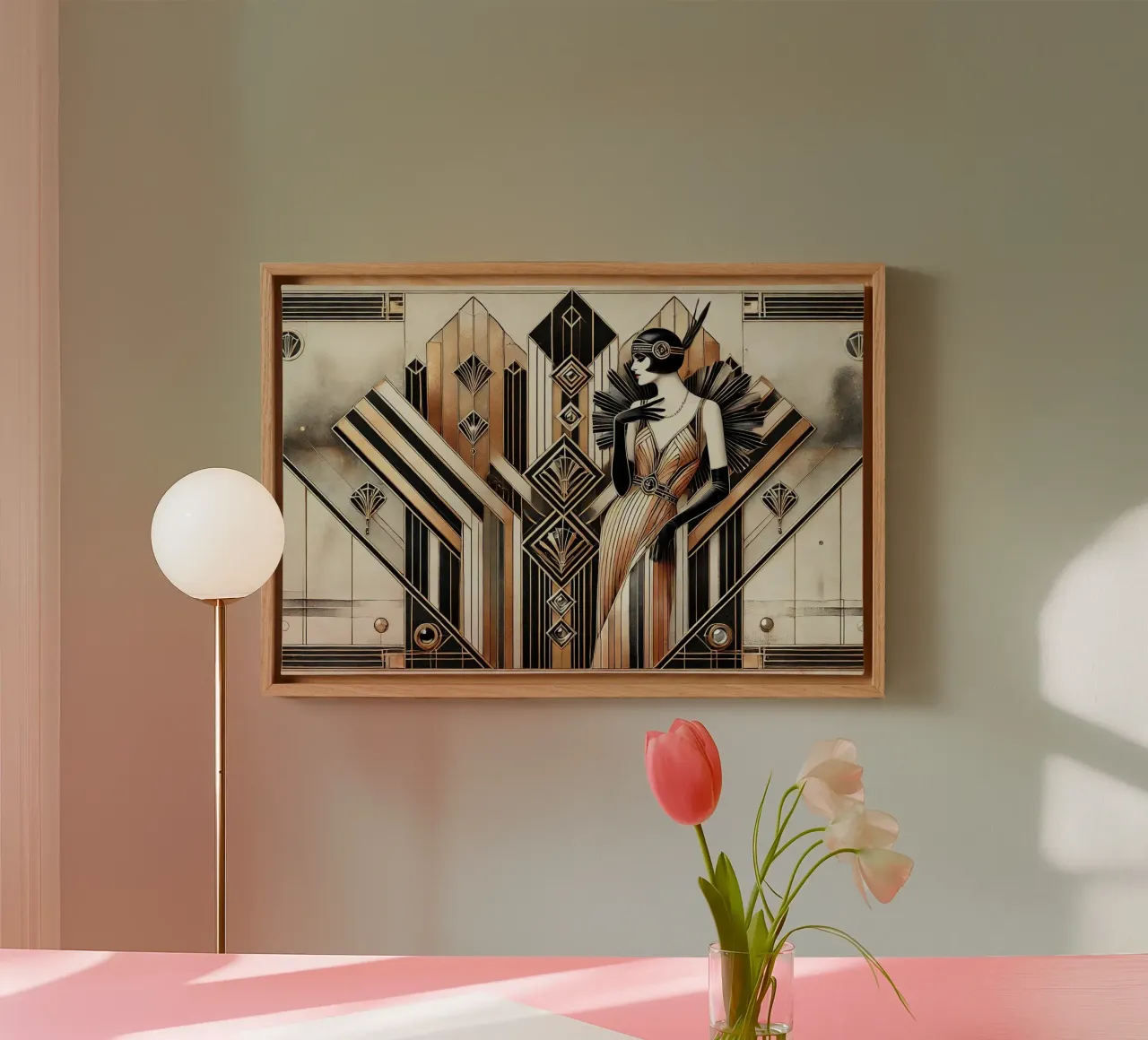 Gatsby Glamour Scene in Art Deco canvas by Chromatic Fusion Studio