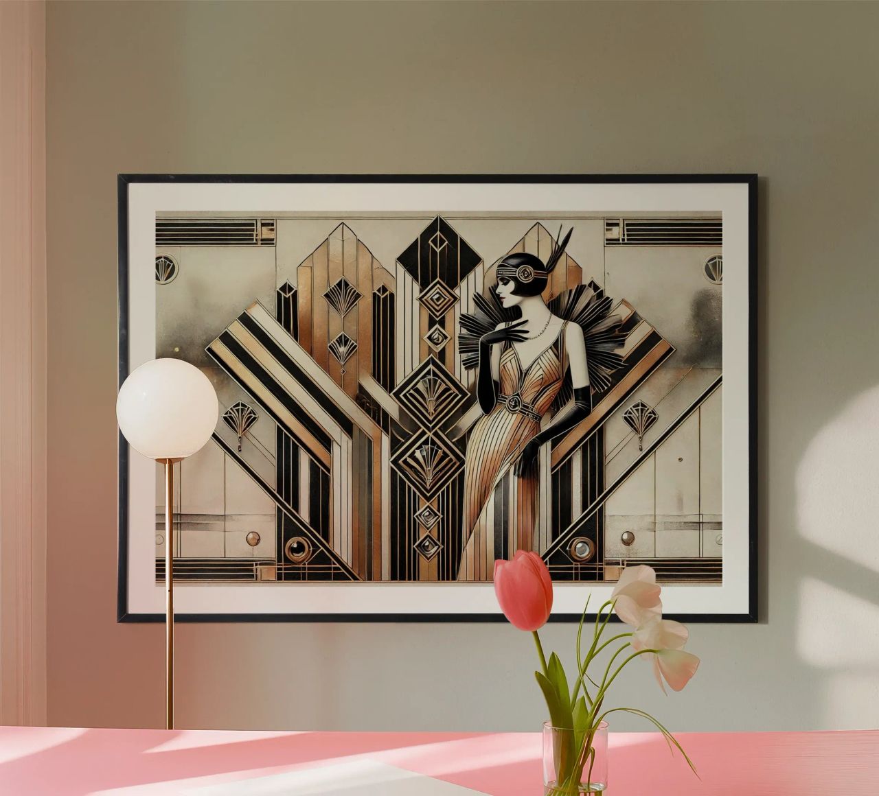 Gatsby Glamour Scene in Art Deco poster by Chromatic Fusion Studio