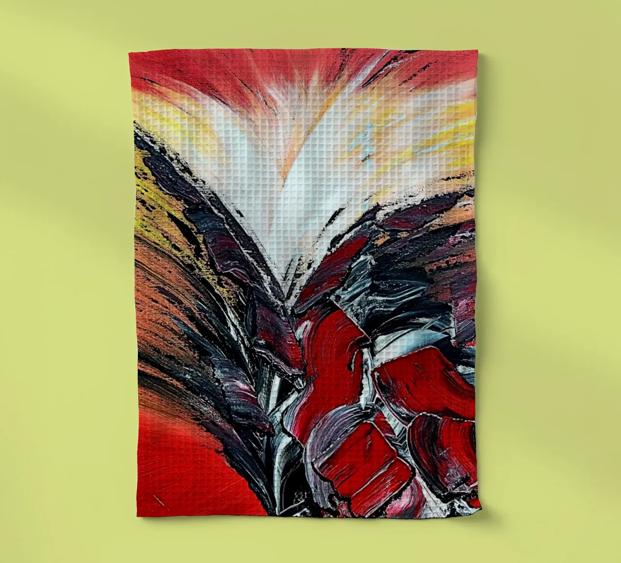 BONNE NOUVELLE tea towel by Thierry Vobmann Abstract painting