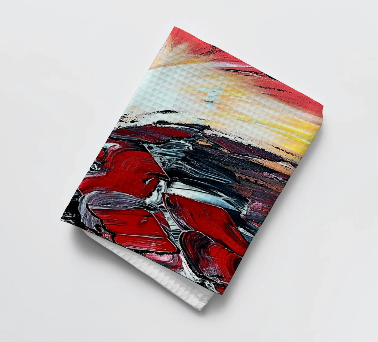 BONNE NOUVELLE tea towel by Thierry Vobmann Abstract painting