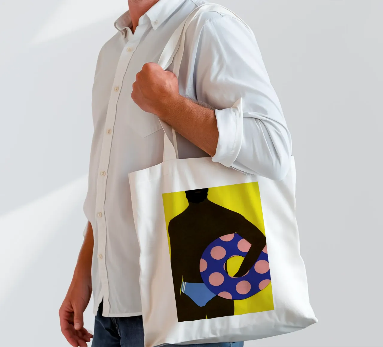 Man On The Beach borsa in juta da Rosi Feist