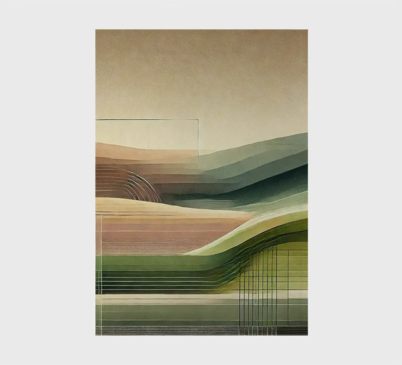 Paysage géométrique en Art déco carnet de notes de Chromatic Fusion Studio