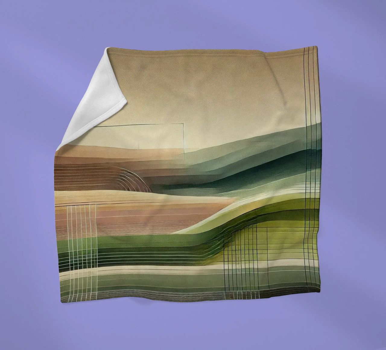 Paesaggio geometrico in Art Déco coperta in pile da Chromatic Fusion Studio