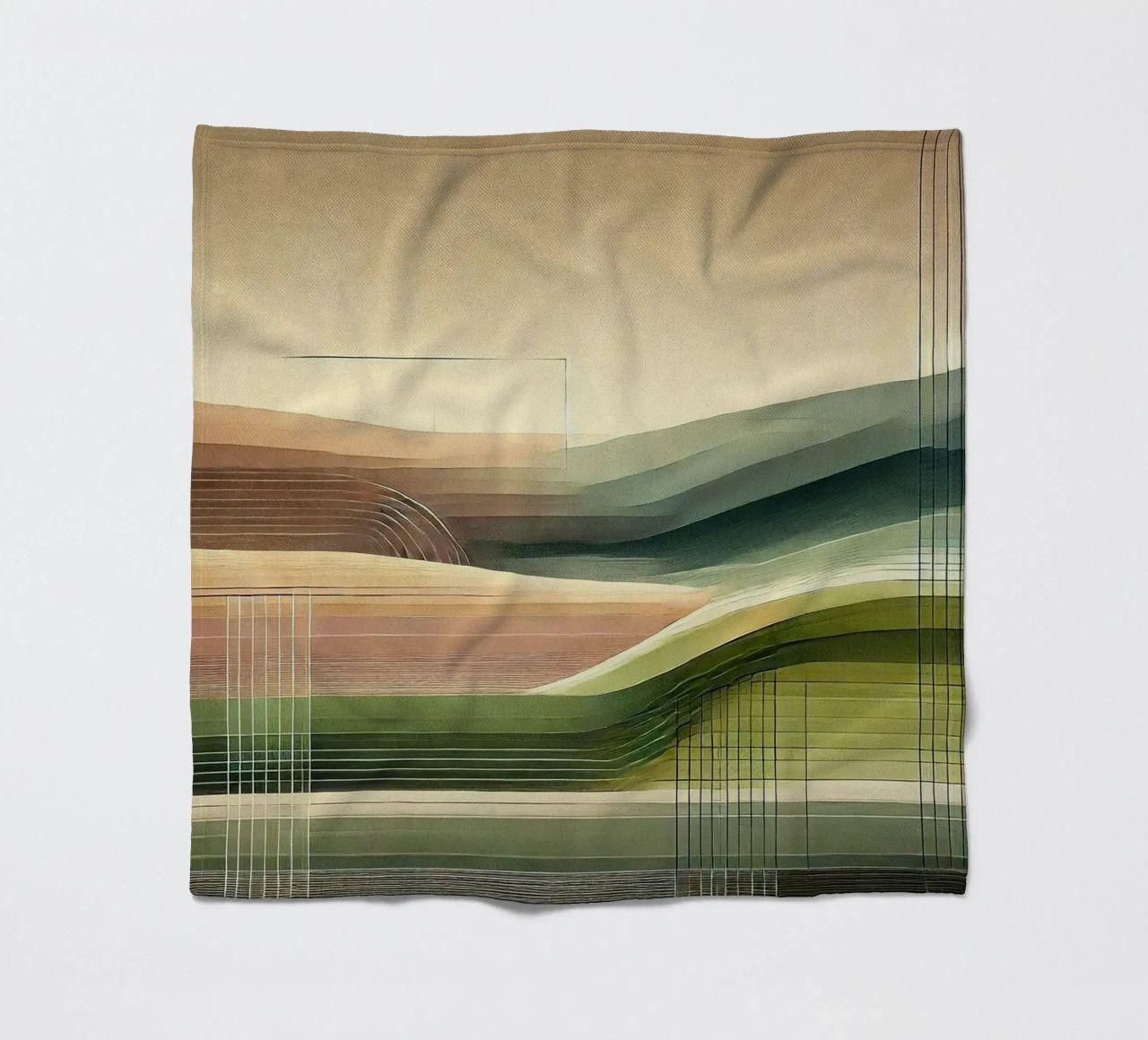 Paesaggio geometrico in Art Déco coperta in pile da Chromatic Fusion Studio