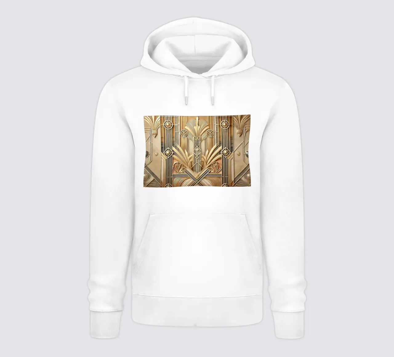 Eleganza Art Deco dorata felpa con cappuccio da Chromatic Fusion Studio