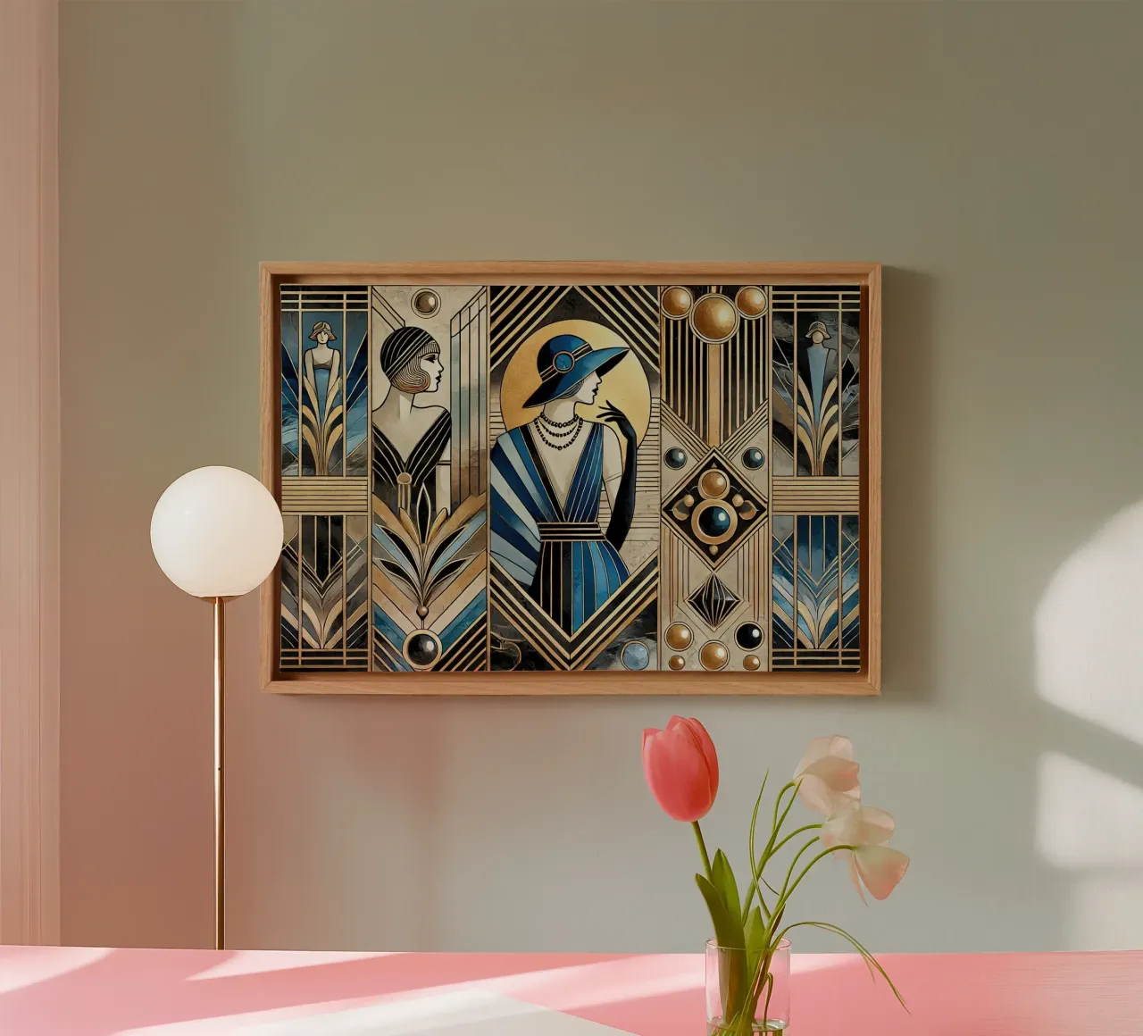 Sofisticatezza dell'età del jazz in Art Déco tela con Cornice a cassetta da Chromatic Fusion Studio