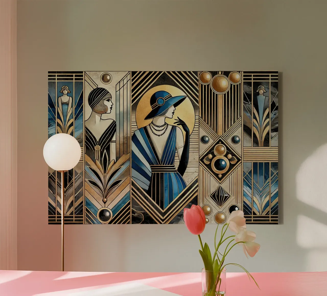 Sofisticatezza dell'età del jazz in Art Déco tela con Cornice a cassetta da Chromatic Fusion Studio