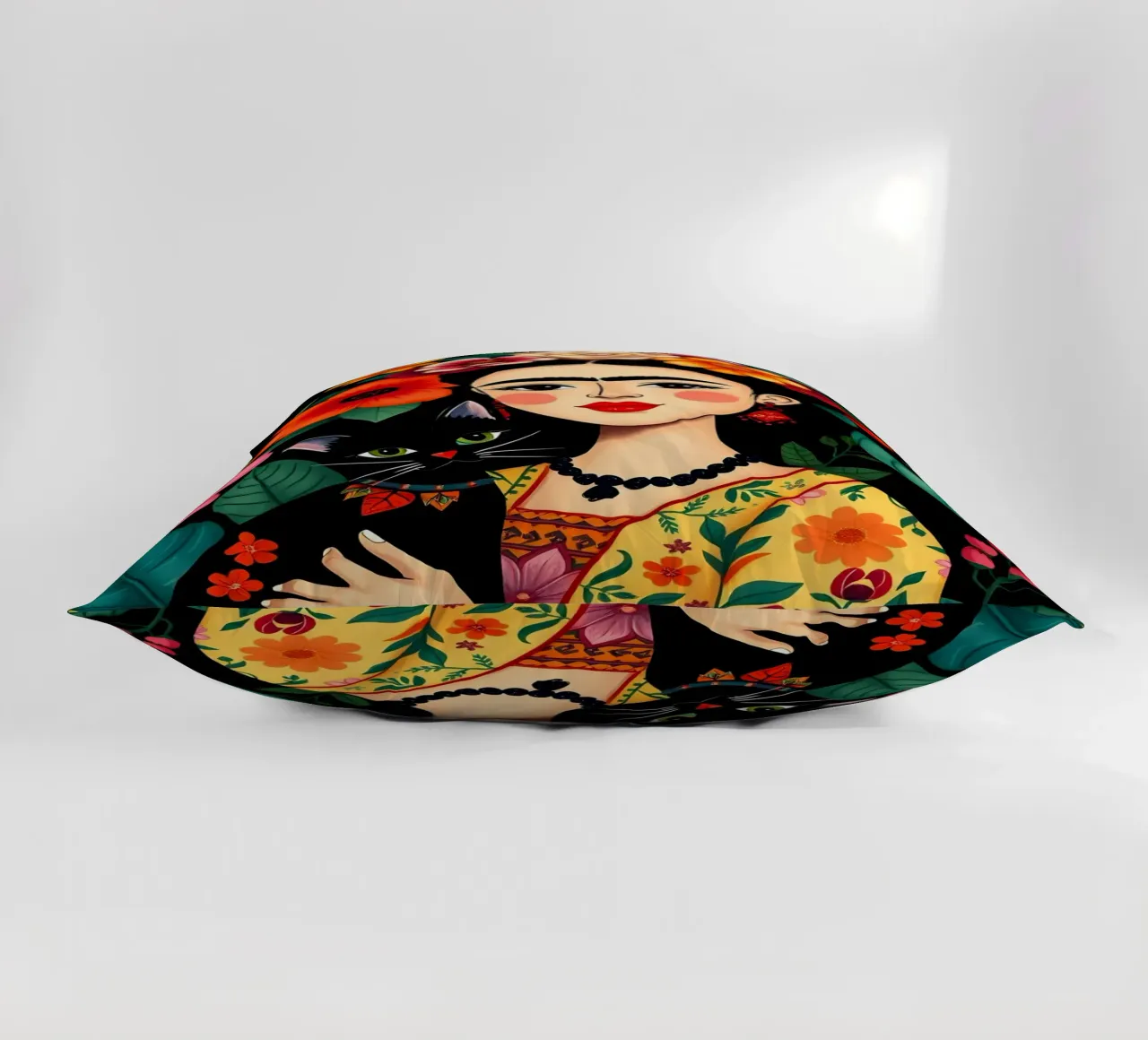 FRIDA KAHLO E IL GATTO cuscino da COLLEEN CRAFTS