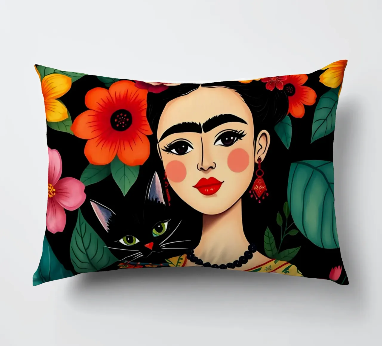 FRIDA KAHLO E IL GATTO cuscino da COLLEEN CRAFTS