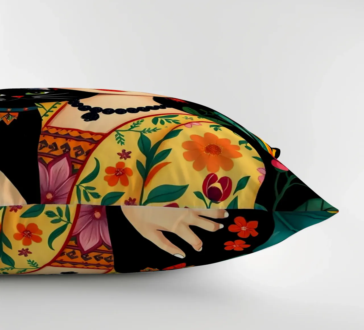 FRIDA KAHLO E IL GATTO cuscino da COLLEEN CRAFTS