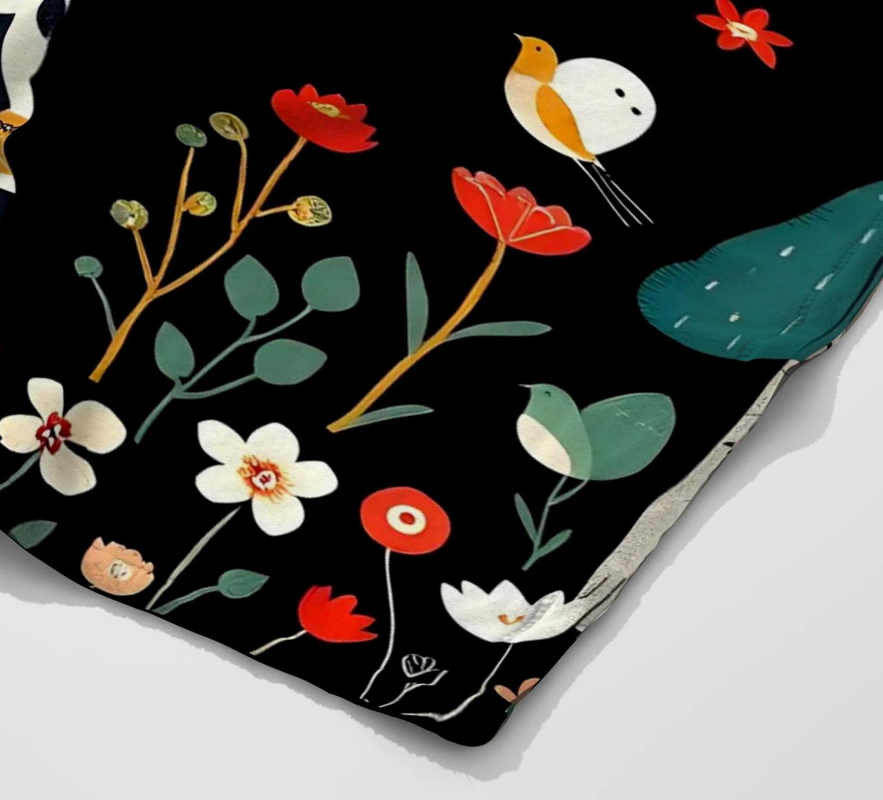 TASSO E UCCELLI IN UN BOSCO coperta in pile da COLLEEN CRAFTS