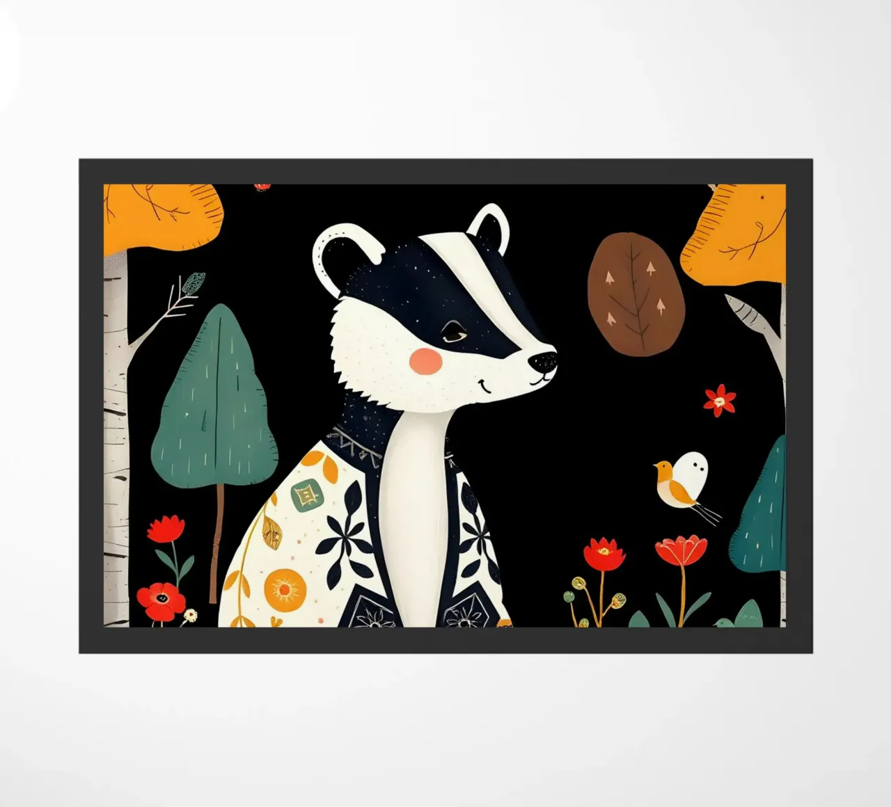 TASSO E UCCELLI IN UN BOSCO zerbino da COLLEEN CRAFTS