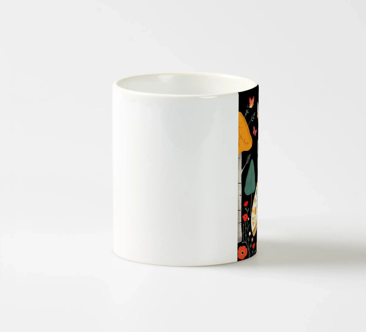TASSO E UCCELLI IN UN BOSCO tazza in ceramica da COLLEEN CRAFTS