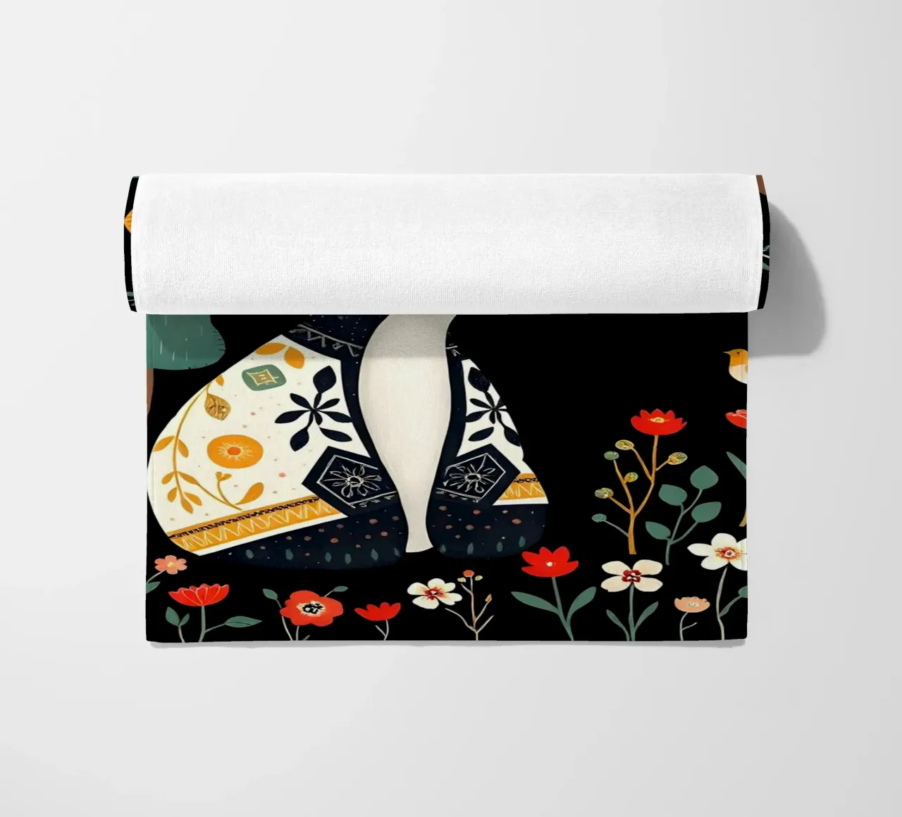 TASSO E UCCELLI IN UN BOSCO telo mare da COLLEEN CRAFTS