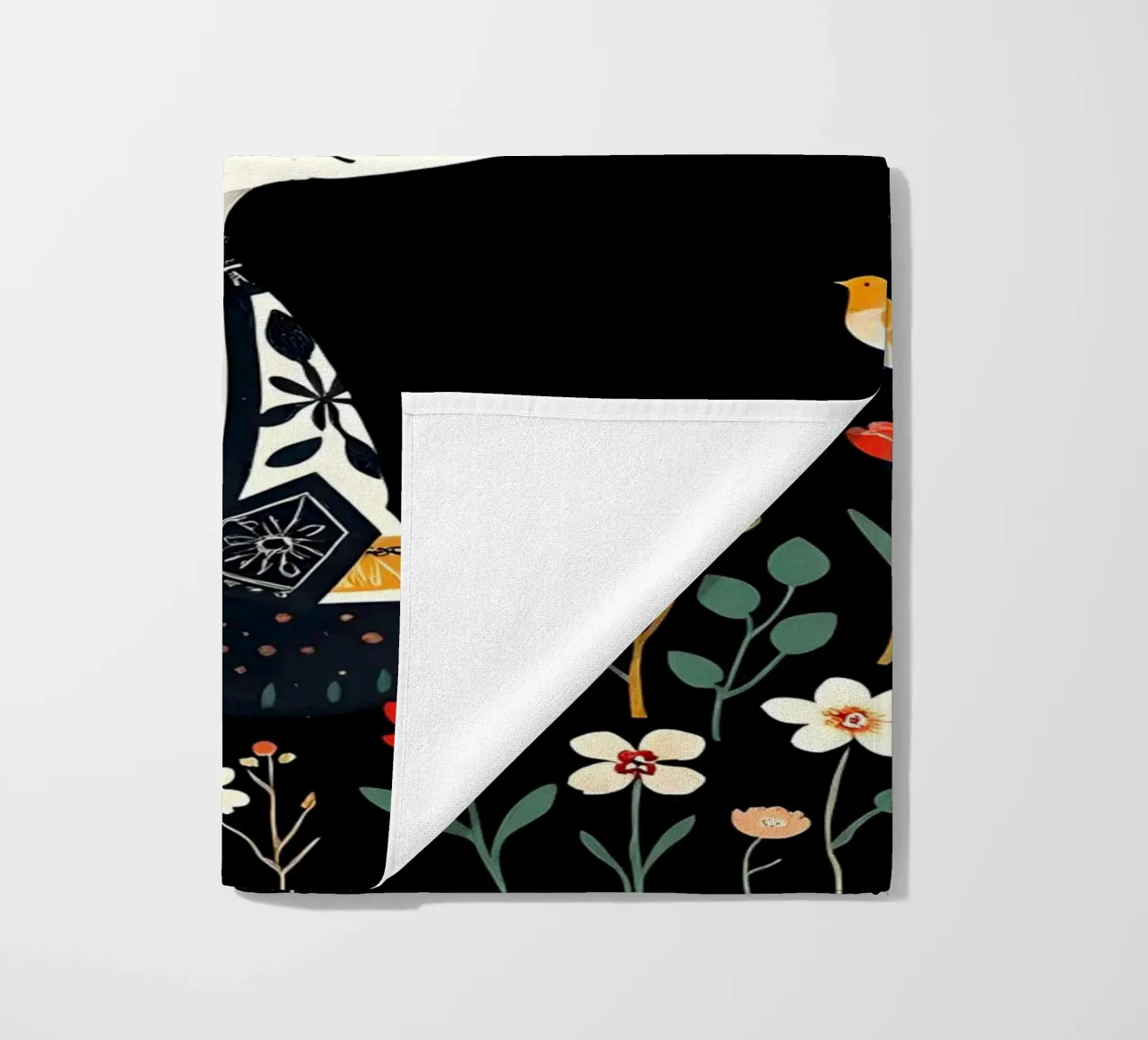 TASSO E UCCELLI IN UN BOSCO telo mare da COLLEEN CRAFTS