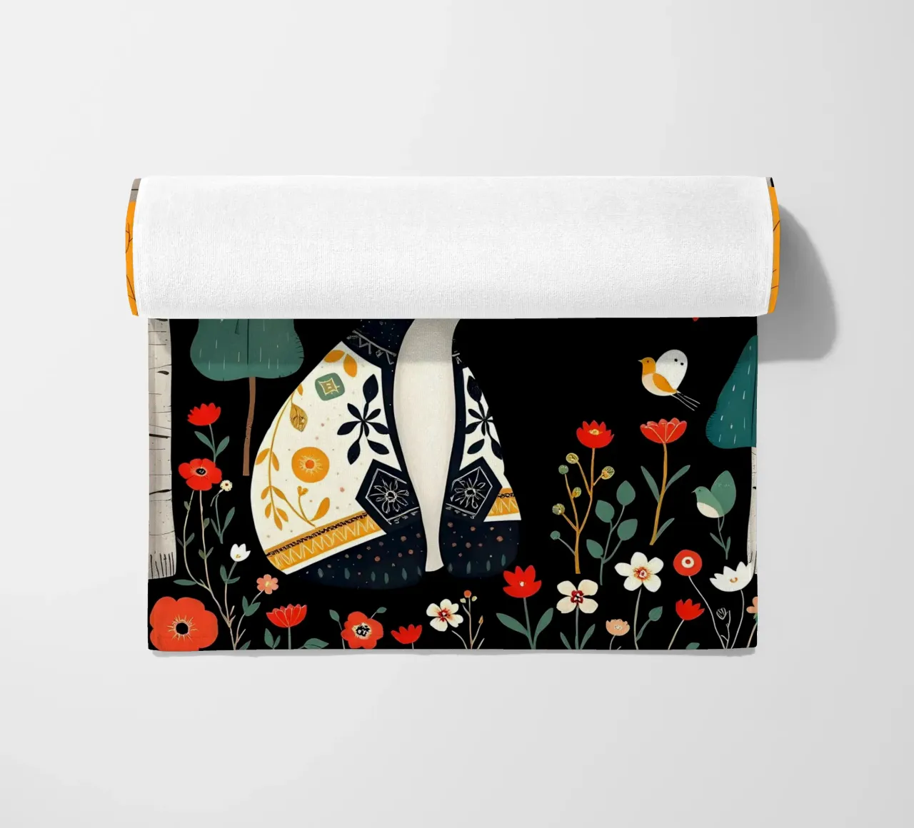 TASSO E UCCELLI IN UN BOSCO telo mare da COLLEEN CRAFTS