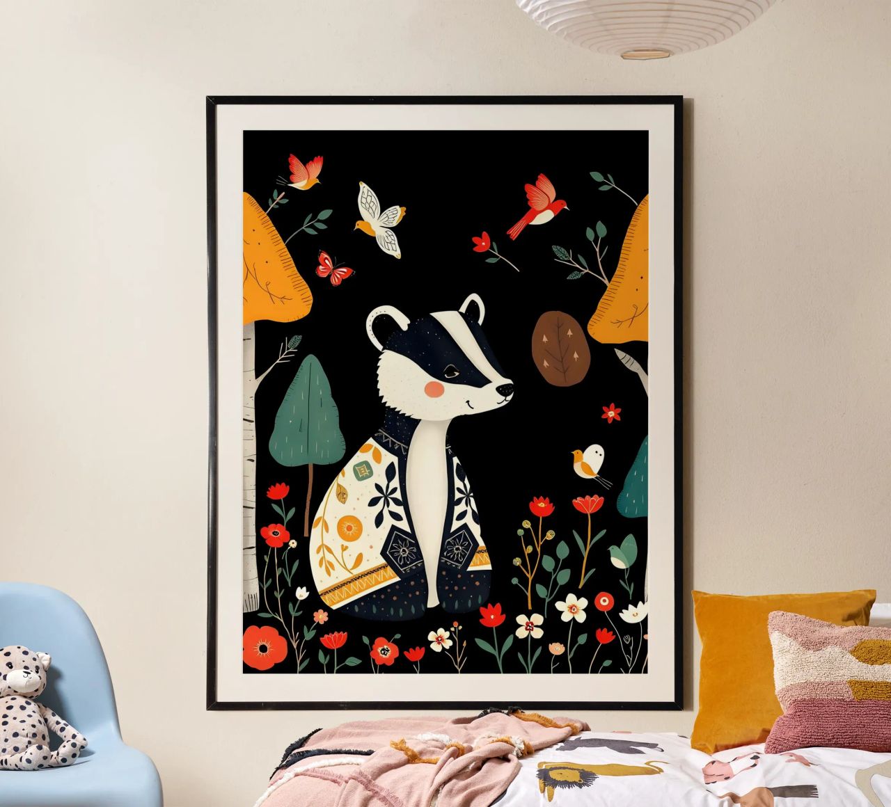 TASSO E UCCELLI IN UN BOSCO carta hahnemühle da COLLEEN CRAFTS