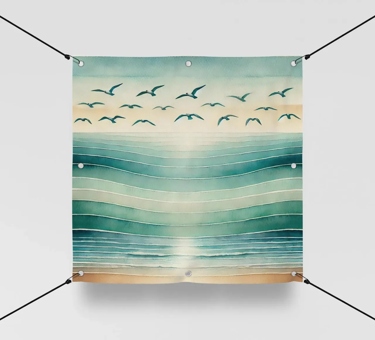 Volo Ocean Breeze in Art Deco telo in pvc da Chromatic Fusion Studio