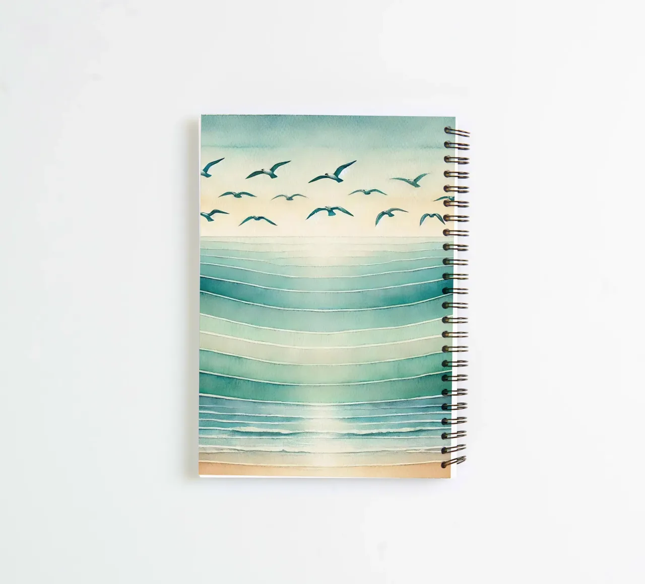 Ocean Breeze Flight in Art Deco spiral notebook by Chromatic Fusion Studio