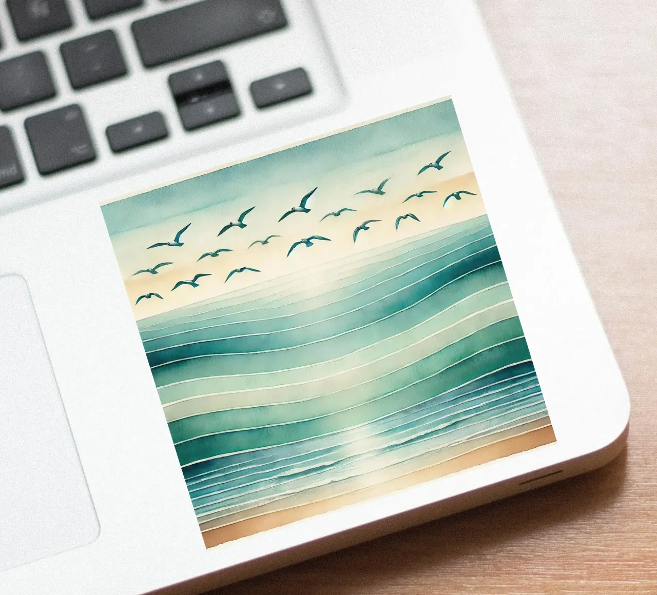 Ocean Breeze Flight in Art Deco sticker by Chromatic Fusion Studio