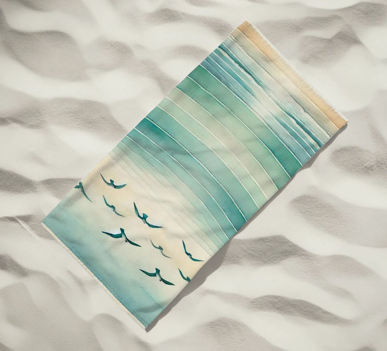 Volo Ocean Breeze in Art Deco telo mare da Chromatic Fusion Studio