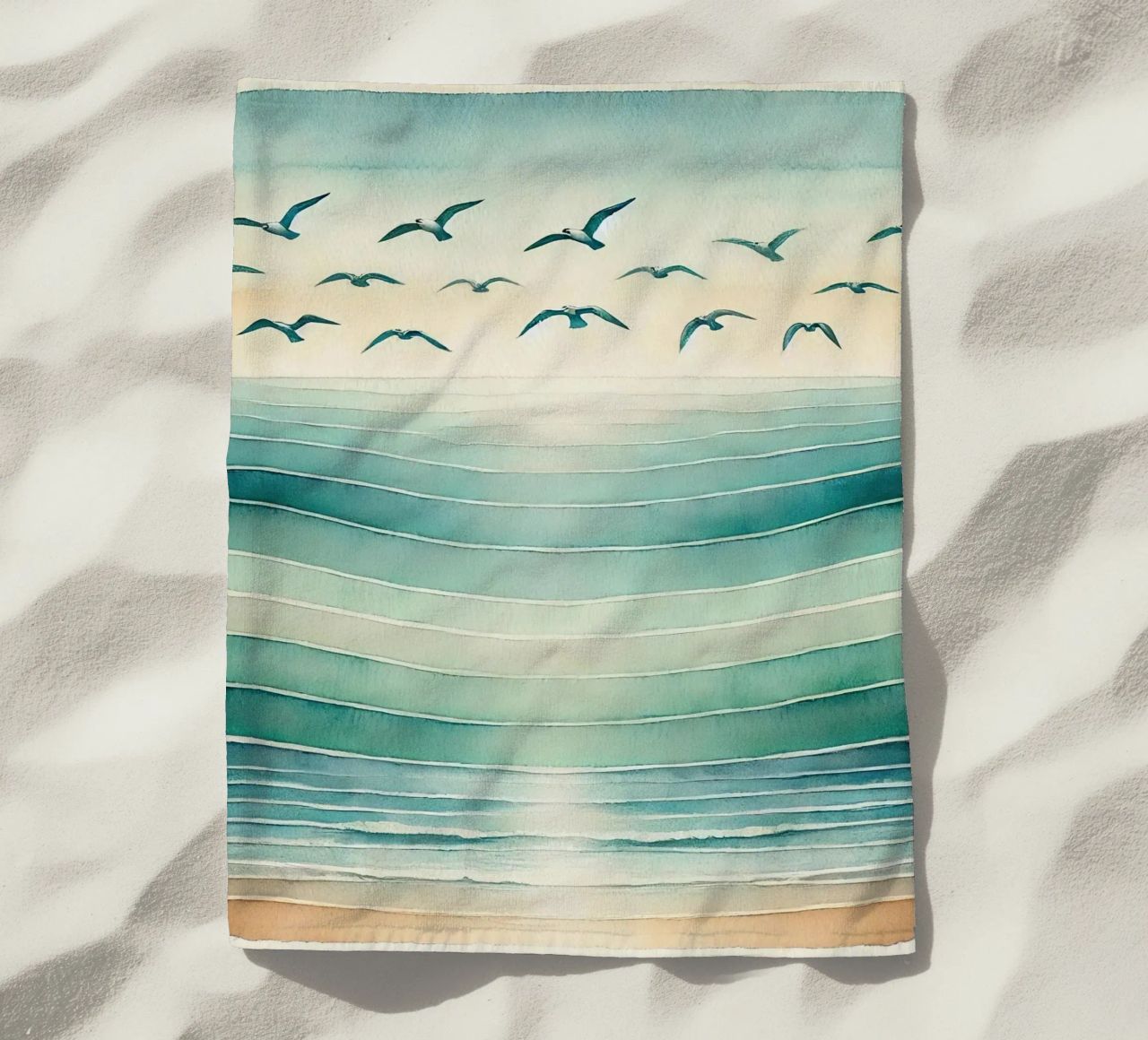 Volo Ocean Breeze in Art Deco telo mare da Chromatic Fusion Studio