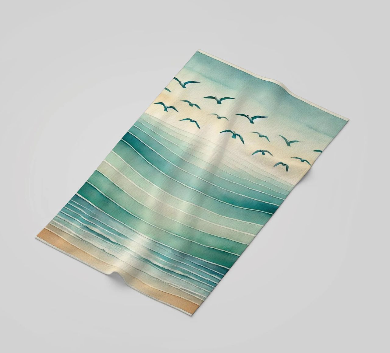 Volo Ocean Breeze in Art Deco telo mare da Chromatic Fusion Studio