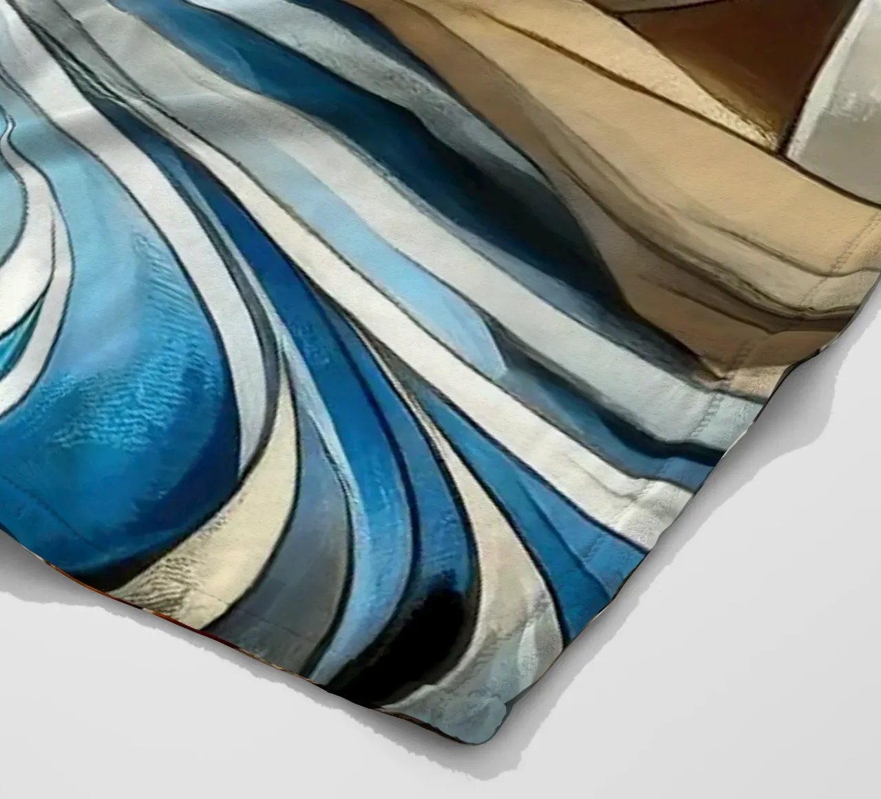 Fiume che attraversa il canyon in Art Déco coperta in pile da Chromatic Fusion Studio