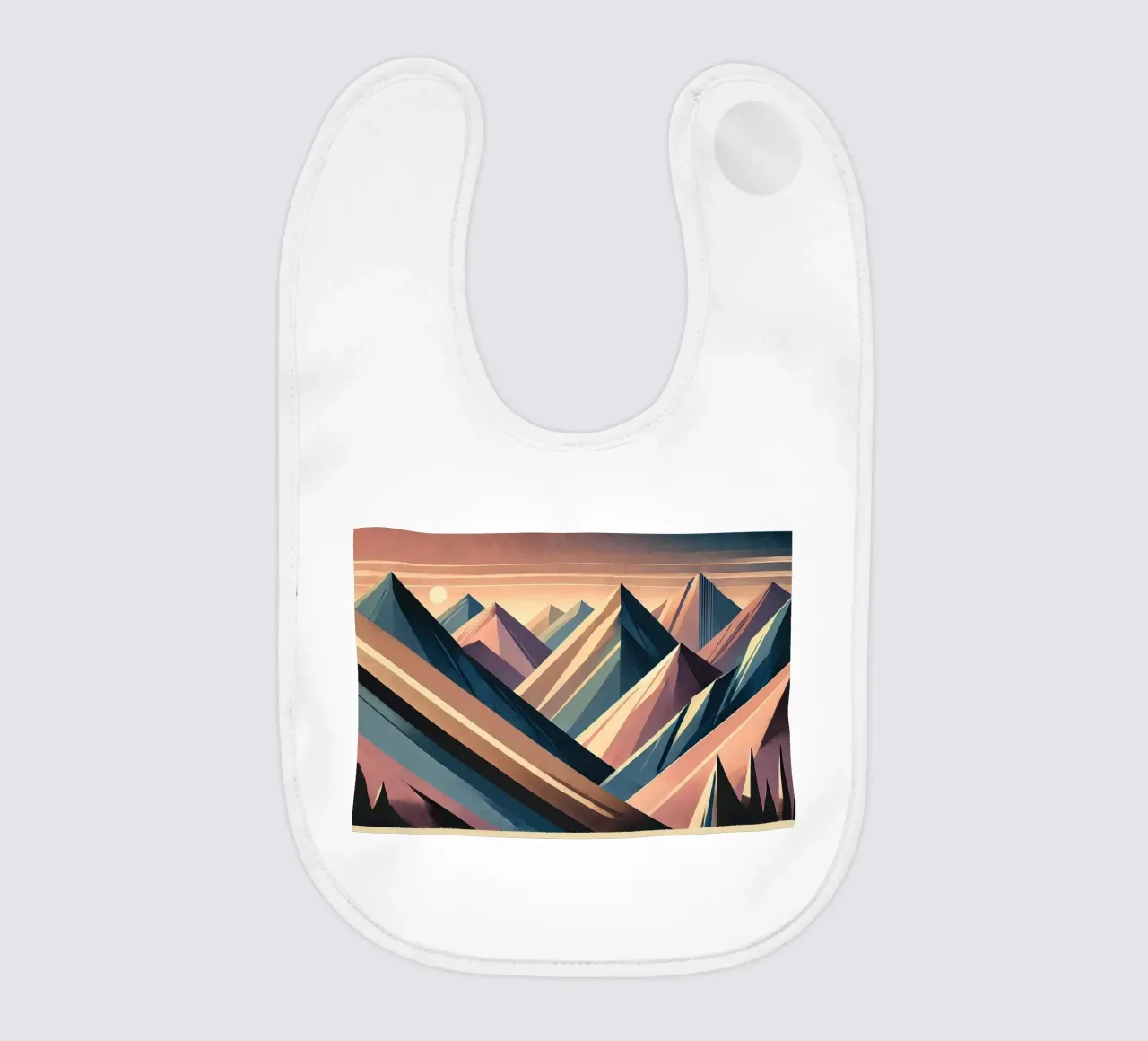 Serenity Mountain Vista in Art Deco bavaglino da Chromatic Fusion Studio