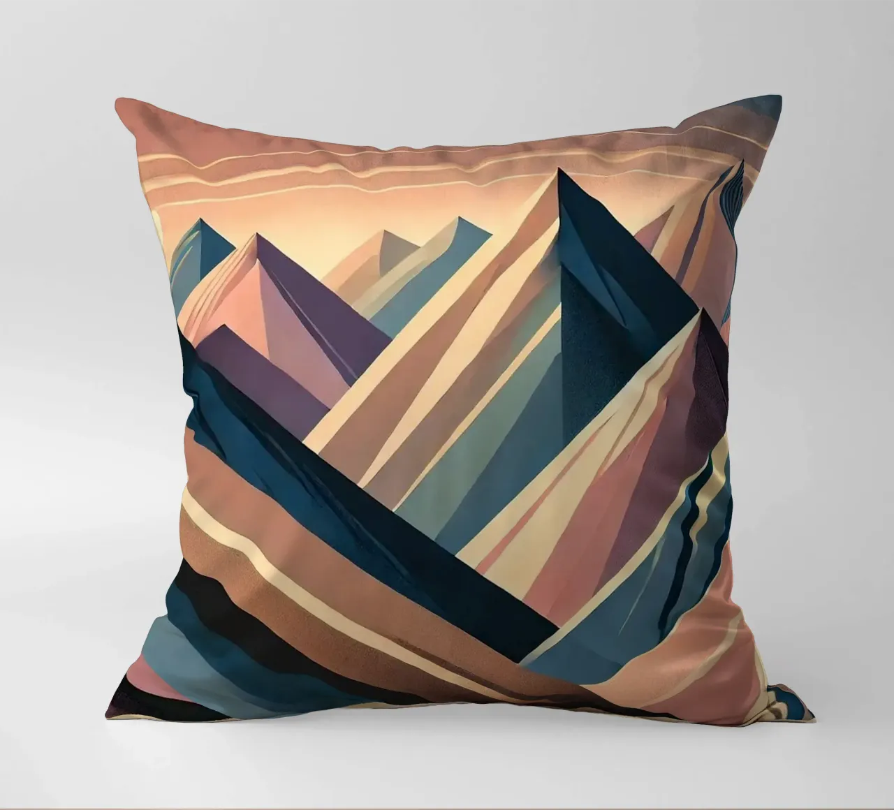 Serenity Mountain Vista in Art Deco cuscino da Chromatic Fusion Studio