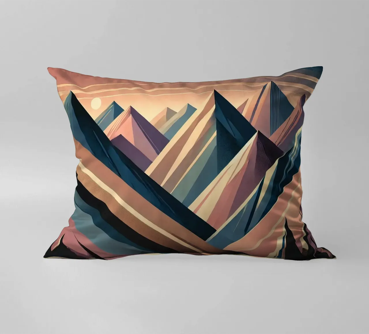 Serenity Mountain Vista in Art Deco cuscino da Chromatic Fusion Studio
