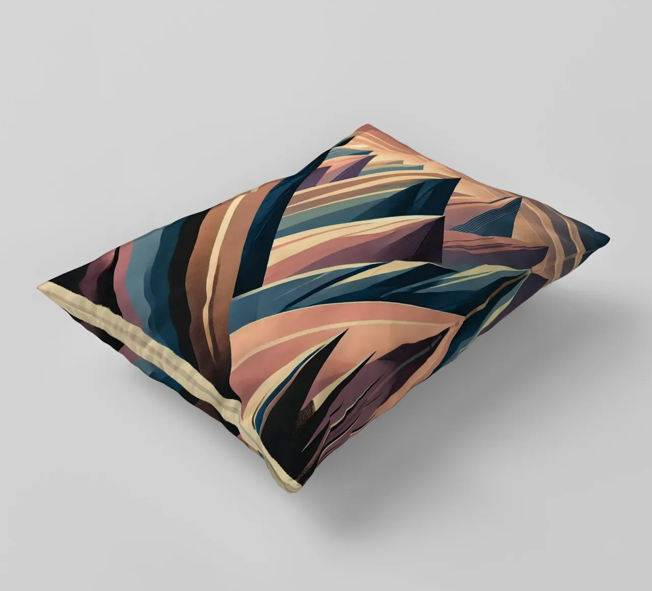 Serenity Mountain Vista in Art Deco cuscino da Chromatic Fusion Studio