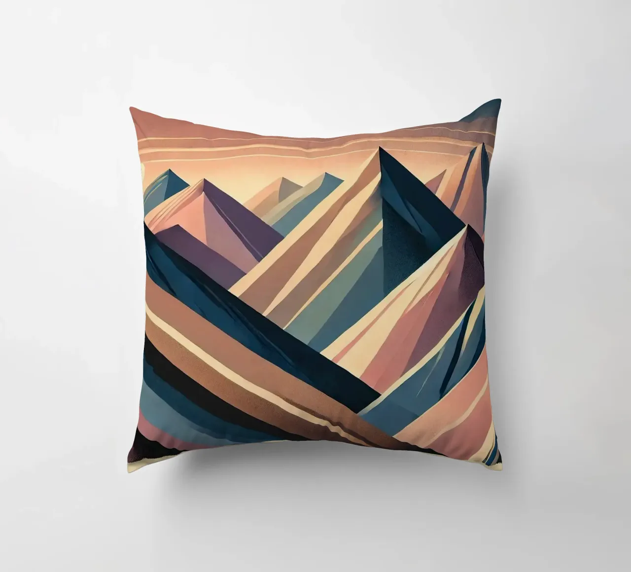 Serenity Mountain Vista in Art Deco cuscino da Chromatic Fusion Studio